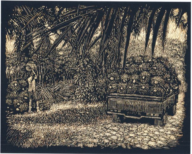 Oil palm harvest by Maryanto contemporary artwork