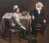 The Potato Eaters by Qin Qi contemporary artwork painting