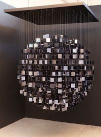 Sphère Miroir Noir by Julio Le Parc contemporary artwork sculpture