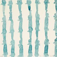 Blue Columns 16.6.20 by David Austen contemporary artwork painting, works on paper