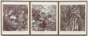 untitled woodcut triptych (inside out) by Sam Harrison contemporary artwork 1