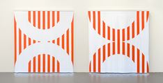 Fibres optiques — Orange. Diptyque CC1+DD1 by Daniel Buren contemporary artwork 1