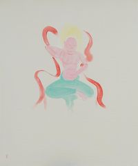 Bodhisattva Listening to Dharma by Wu Yi contemporary artwork painting, works on paper