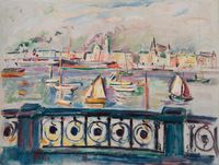 Le port d'Anvers by Emile Othon Friesz contemporary artwork painting, works on paper