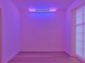 Exhibition view: Dan Flavin, Colored fluorescent light, David Zwirner, London (12 January–18 February 2023). Courtesy David Zwirner Gallery.