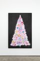 a pink Christmas tree with coloured lights and decorations by Andrew Sim contemporary artwork 2