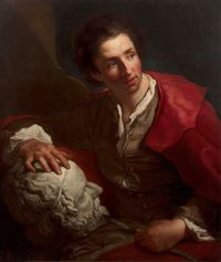 Presumed portrait of Edme Bouchardon (1698–1762) by Louis Gabriel Blanchet contemporary artwork painting