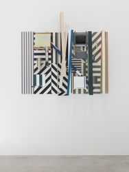 Exhibition view: Nahum Tevet, Chairs and Stripes, Kristof de Clercq Gallery, Ghent (23 October–20 November 2022). Courtesy Kristof de Clercq Gallery.
