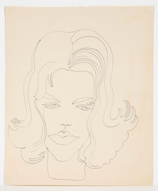 Unidentified Female, c. 1960 by Andy Warhol, Black ballpoint pen on ...