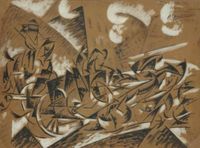 Passage d'artillerie, Fismes, 20 septembre 1914 by Félix del Marle contemporary artwork painting, works on paper, drawing