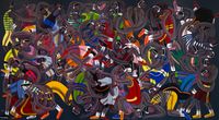Crowds in Exercise by Kitti Narod contemporary artwork painting