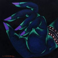 Blue Handprint by Zou Jianping contemporary artwork painting, mixed media