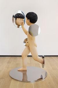 A boy and someone from nowhere by Gongkan contemporary artwork sculpture