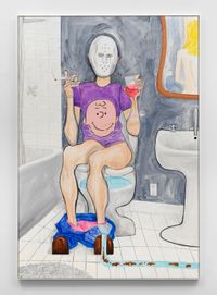 Hotel Bathroom by Jason Fox contemporary artwork painting, works on paper, drawing