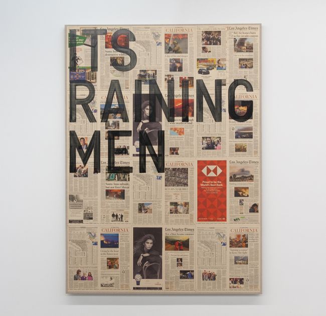 untitled 2017 (its raining men, los angeles times, december 2017) by Rirkrit Tiravanija contemporary artwork
