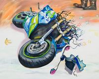 Heartbroken Motorbike #2伤心摩托车#2 by Yan Xinyue contemporary artwork painting