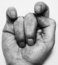 Self-Portrait (Front Hand n°6, Middle Fingers down) by John Coplans contemporary artwork photography
