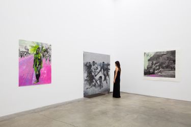 Exhibition view: Cosmo Whyte, When They Aren’t Looking We Gather By The River, Anat Ebgi, Culver City, Los Angeles (7 November–9 January 2021). Courtesy Anat Ebgi.