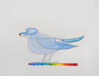 L'oiseau bleu et son nuancier by Francois-Xavier Lalanne contemporary artwork painting, works on paper, drawing