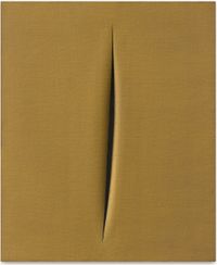 Concetto Spaziale, Attesa (Spatial Concept, Waiting) by Lucio Fontana contemporary artwork painting