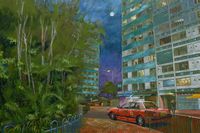Taxi Driver 1976, at Lower Ngau Tau Kok Estate 2009 by Chow Chun Fai contemporary artwork painting, works on paper