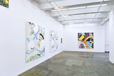 Exhibition view: Marcus Weber, Adalbertstraße, Krazy Kat und Artforum-Leser, Thomas Erben Gallery, New York (5 April–19 May 2018). Courtesy Thomas Erben Gallery.