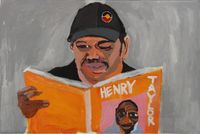 Self-Portrait (Looking for Henry Taylor) by Vincent Namatjira contemporary artwork painting
