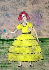 Scarlett O'Hara with a Budgerigar by Jenny Watson contemporary artwork painting