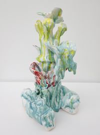 Butterflies in the flowers by Dan Kim contemporary artwork ceramics