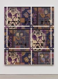 Portrait of a Textile (Block Printed Linen) by Lari Pittman contemporary artwork mixed media
