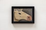 Portrait of a gold horse by Andrew Sim contemporary artwork 1