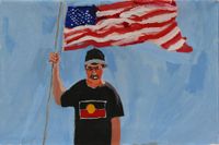 Self-Portrait (Stars and Stripes) by Vincent Namatjira contemporary artwork painting