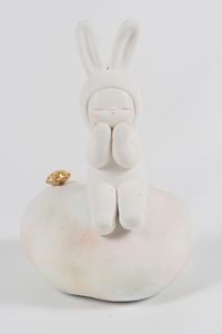 Clouds, stars and rabbits -think by Miyako Terakura contemporary artwork ceramics