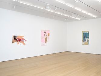 Exhibition view: Billie Zangewa, Wings of Change, Lehmann Maupin, New York (1 October–7 November 2020). Courtesy Lehmann Maupin, New York, Hong Kong, Seoul, and London. Photo: Elisabeth Bernstein.