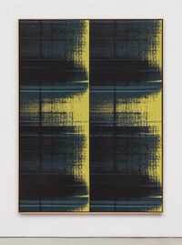 Negative Entropy (RSK Sanyo Broadcasting, Master Control Switchboard, Yellow Teal, Quad) by Mika Tajima contemporary artwork sculpture, textile