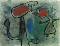 Deux personnages by Joan Miró contemporary artwork works on paper