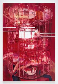 Red Scene_Cage 2 by Jihyun Lee contemporary artwork painting, works on paper