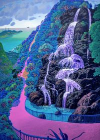 Lugard Fall and Lamma Island by Stephen Wong Chun Hei contemporary artwork painting