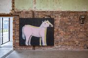 Two horses, one pink and one gold by Andrew Sim contemporary artwork 3