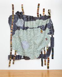 Earth struggling to grow roots and leaves by El Anatsui contemporary artwork mixed media