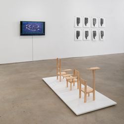 Exhibition view: Group Exhibition, on the shoulder of giants curated by Raphael Fonseca, Galeria Nara Roesler, New York (24 June–20 August 2021). Courtesy Galeria Nara Roesler.