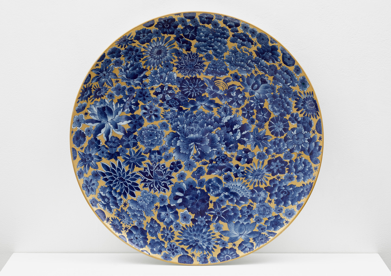 Plate with Flowers, 2014 by Ai Weiwei, Porcelain, 49.5 x 49.5 x 5