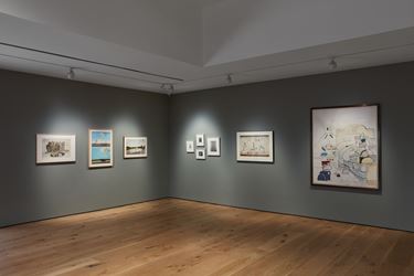 Exhibition view: Saul Steinberg, Pace Gallery, 68 Park Place, East Hampton (20 November 2020–17 January 2021). © The Saul Steinberg Foundation / Artists Rights Society (ARS), New York. Courtesy Pace Gallery.