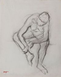 Femme nue assise by Edgar Degas contemporary artwork drawing