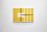 Untitled  Yellow Composition with Layered Stripes by Robert Moreland contemporary artwork painting, sculpture