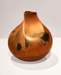 Gourd Shaped Vessel with Triangular Opening by Lonnie Vigil contemporary artwork sculpture