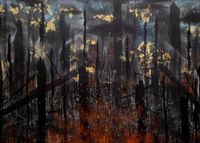 By the Fire Next Time by Michi Meko contemporary artwork painting, works on paper