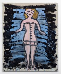 Corset, (Botticelli on Planks) by Rose Wylie contemporary artwork painting