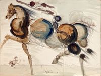 Figure équestre moléculaire by Salvador Dalí contemporary artwork drawing