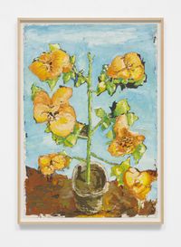 Orange poppi by Ken Taylor contemporary artwork painting, works on paper